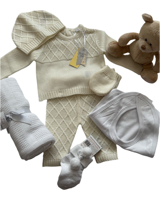 7 Piece Boys Ivory Baby Bundle